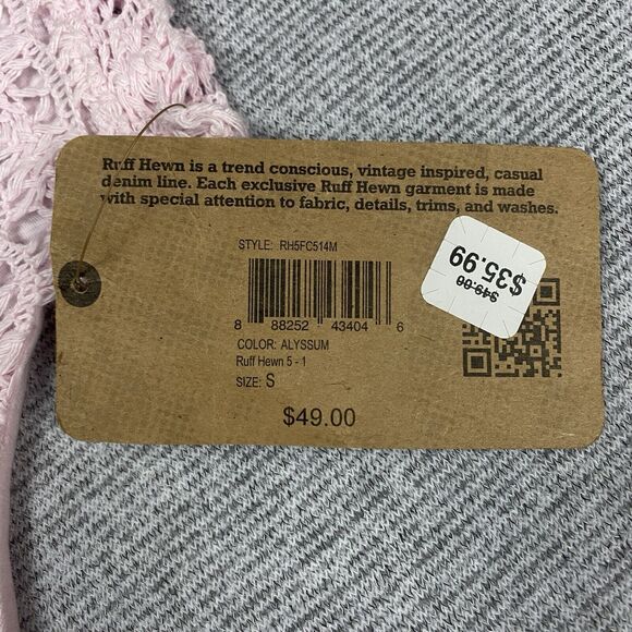 Ruff Hewn Shirt Blouse Top Pink Women's Small Cottage Core Granny Core Tops - Picture 2 of 10